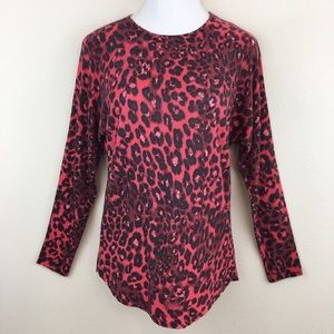 Two Twenty Five Cashmere Blend Leopard Print Sweater Tunic